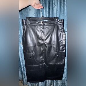 Black Faux Leather Skirt